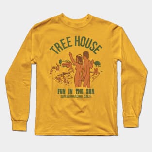 Vintage Defunct Treehouse Colony San Bernardino CA Long Sleeve T-Shirt